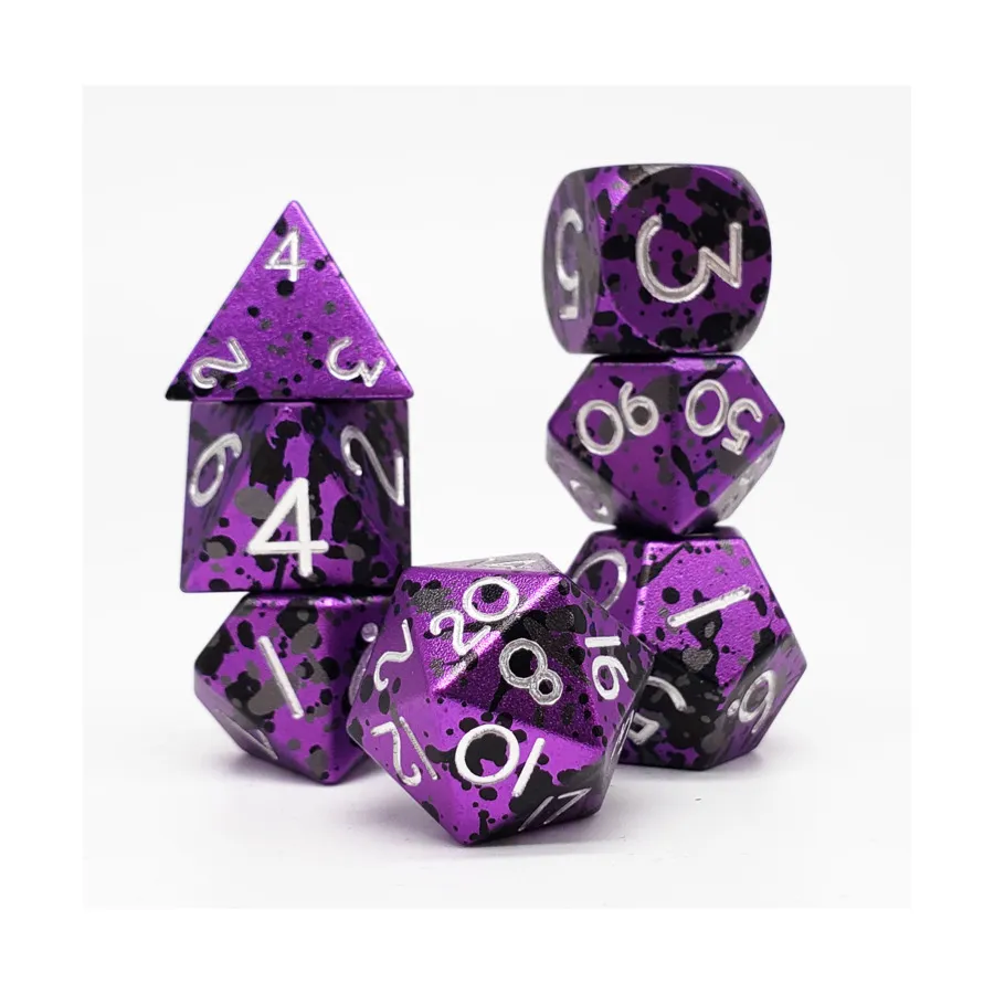

Набор из тройного анодированного полиэстера — фиолетовый, серый и черный (7), Aluminium Solid Dice (Level Up Dice)