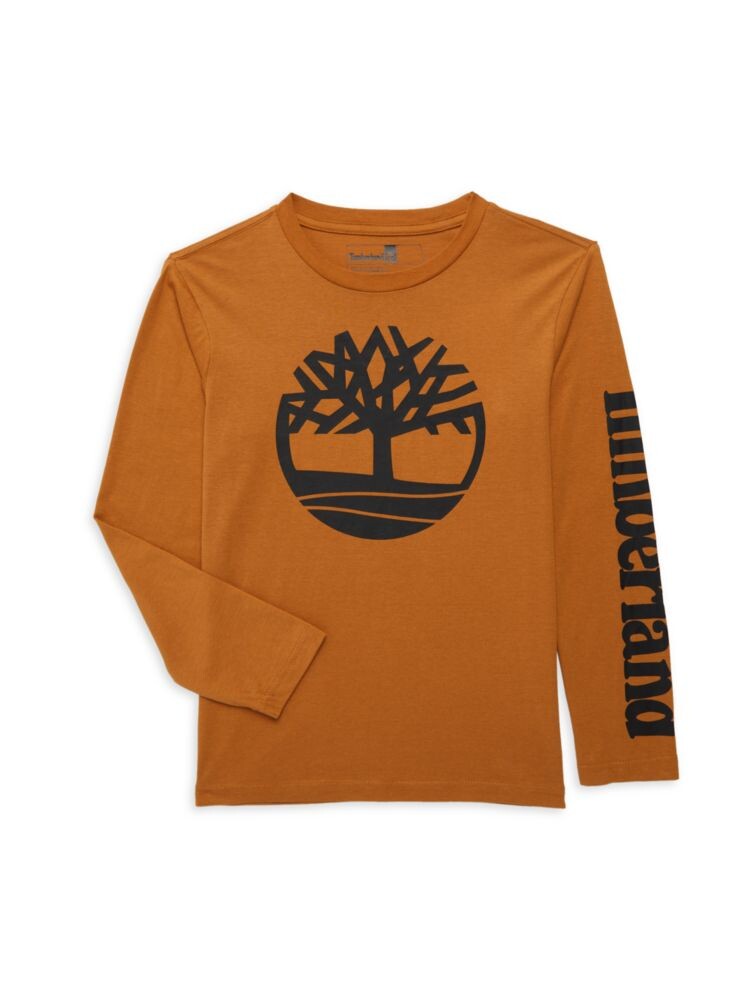 

Футболка с длинными рукавами и логотипом для мальчиков Timberland, цвет Wheat