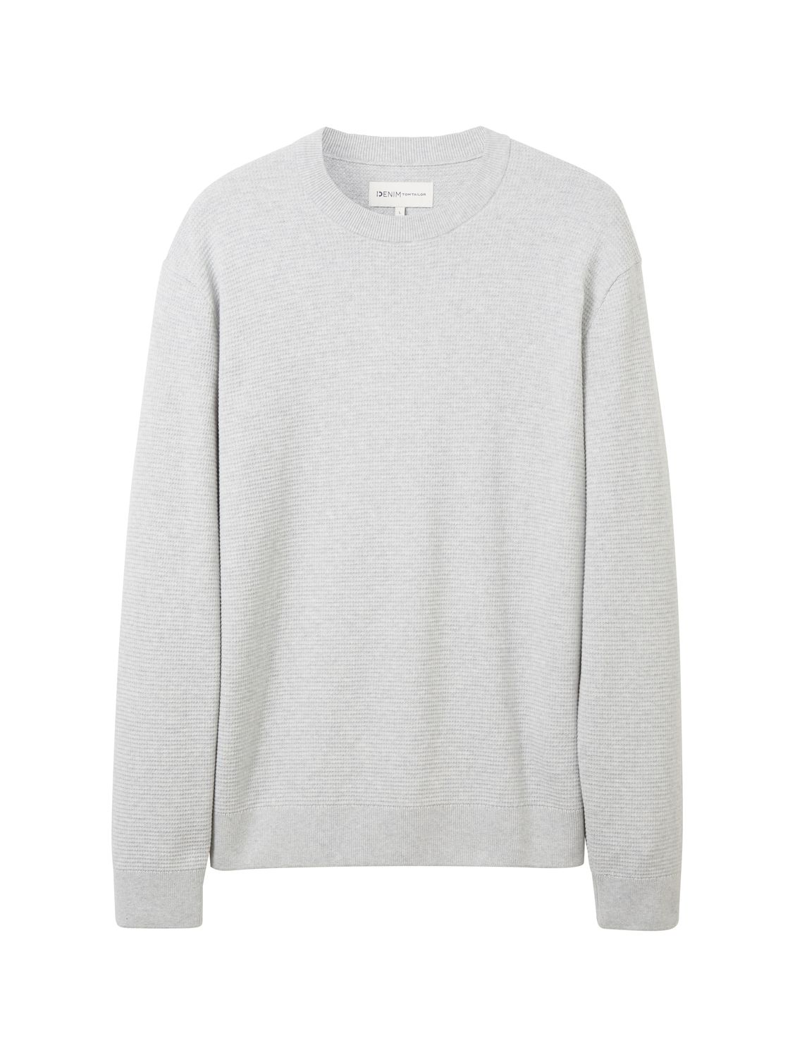 Пуловер TOM TAILOR Denim STRUCTURED BASIC, серый худи tom tailor размер m серый