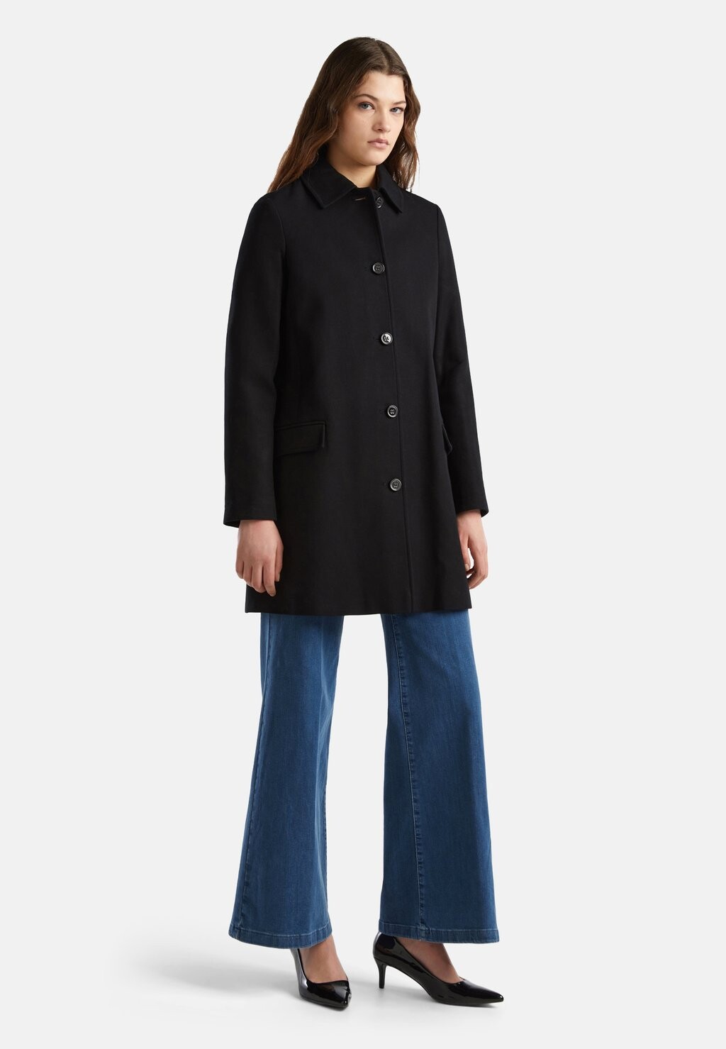 

Короткое пальто REGULAR FIT United Colors of Benetton, цвет black