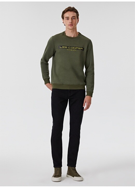 

Мужская толстовка цвета хаки с капюшоном Regular Fit с принтом Lee Cooper