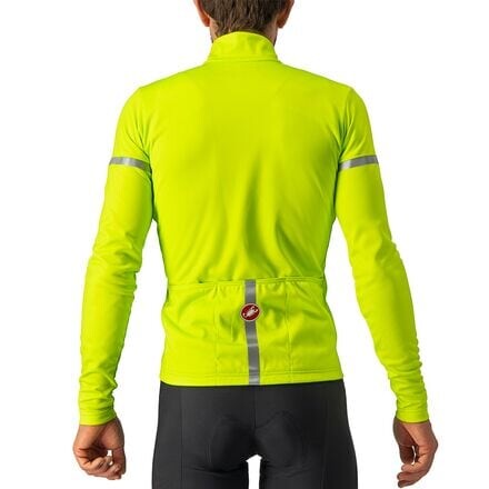 

Джерси Fondo с молнией во всю длину и длинными рукавами мужские Castelli, цвет Electric Lime/Silver Reflex