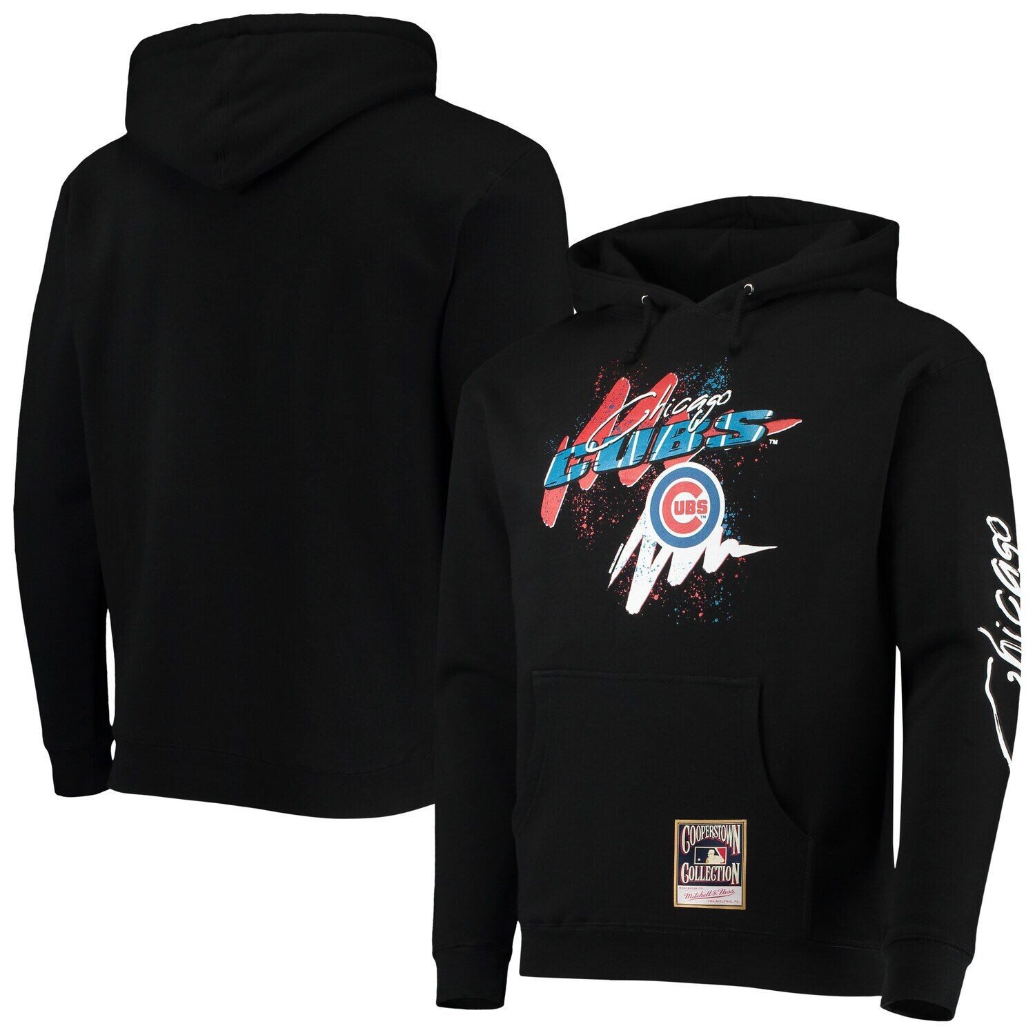 

Мужской черный пуловер с капюшоном Mitchell & Ness Chicago Cubs Hyper Hoops