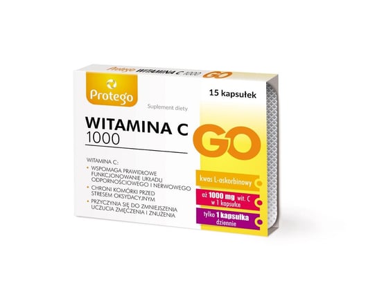 Protego, Витамин C 1000 Go, пищевая добавка, 15 капсул
