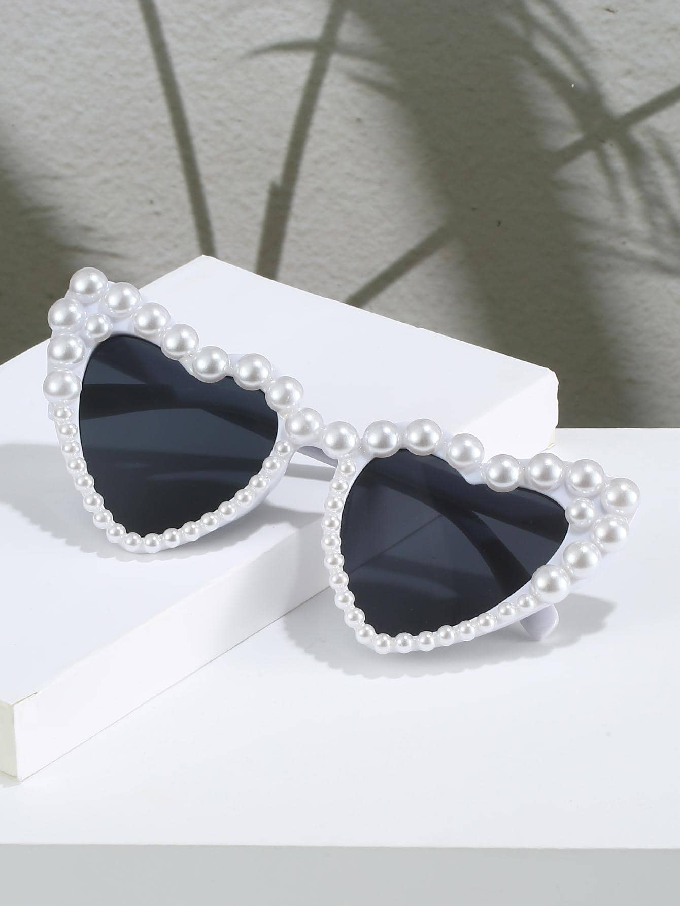 цена 1 шт. Y2k модные очки с жемчужным декором в форме сердца с оправой для ПК