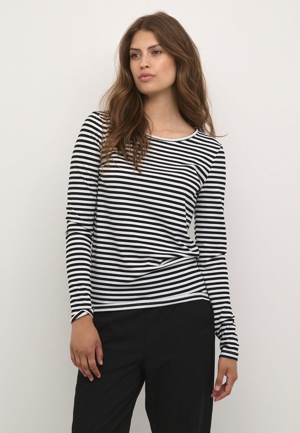 Рубашка с длинным рукавом BENEDIKTE Kaffe, цвет black chalk stripe
