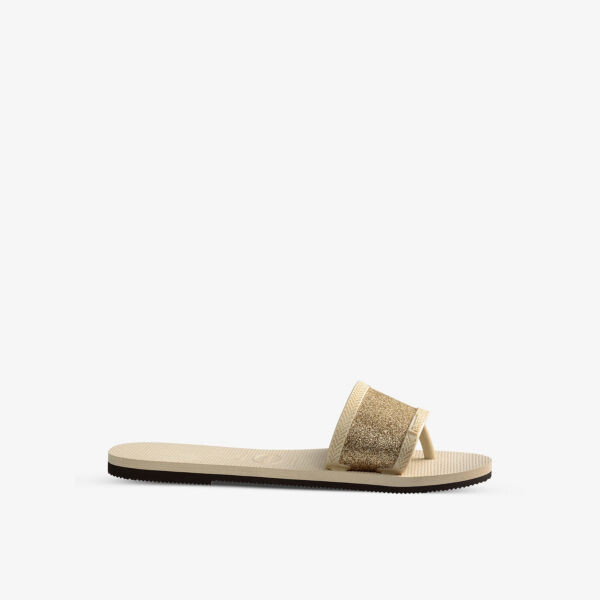 

You angra блестящие резиновые сандалии Havaianas, бежевый