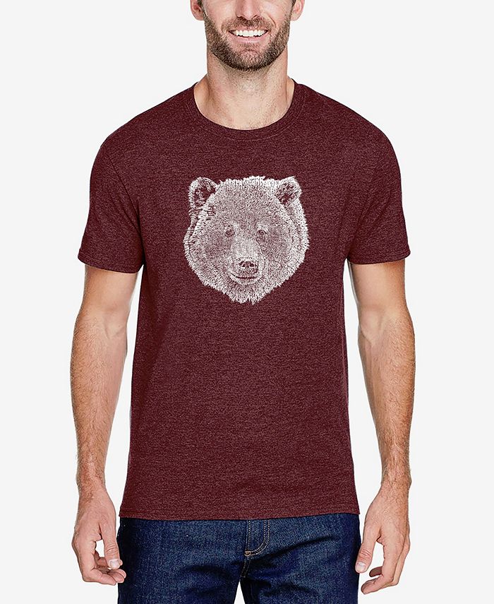 три медведя медведи Мужская футболка премиум-класса Word Art Bear Face LA Pop Art, красный