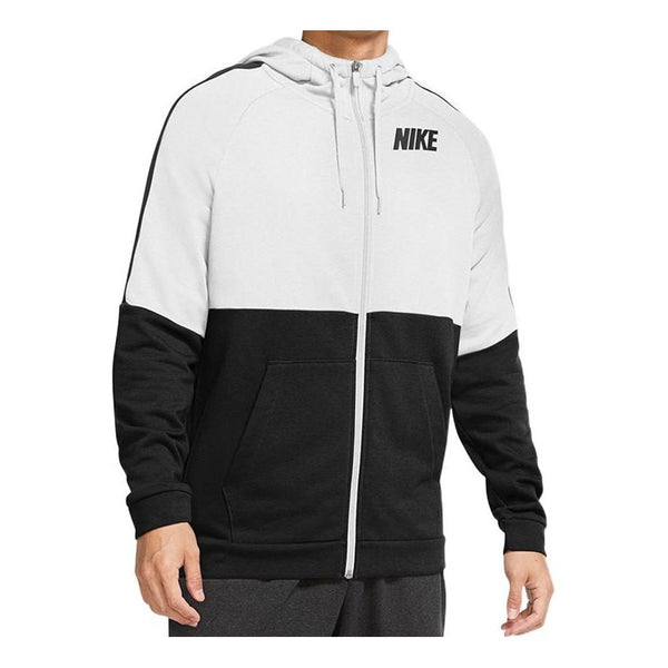 куртка nike fleece zipped hooded jacket white dv8183 072 белый Куртка Nike logo zipped hooded jacket 'Black white', черный