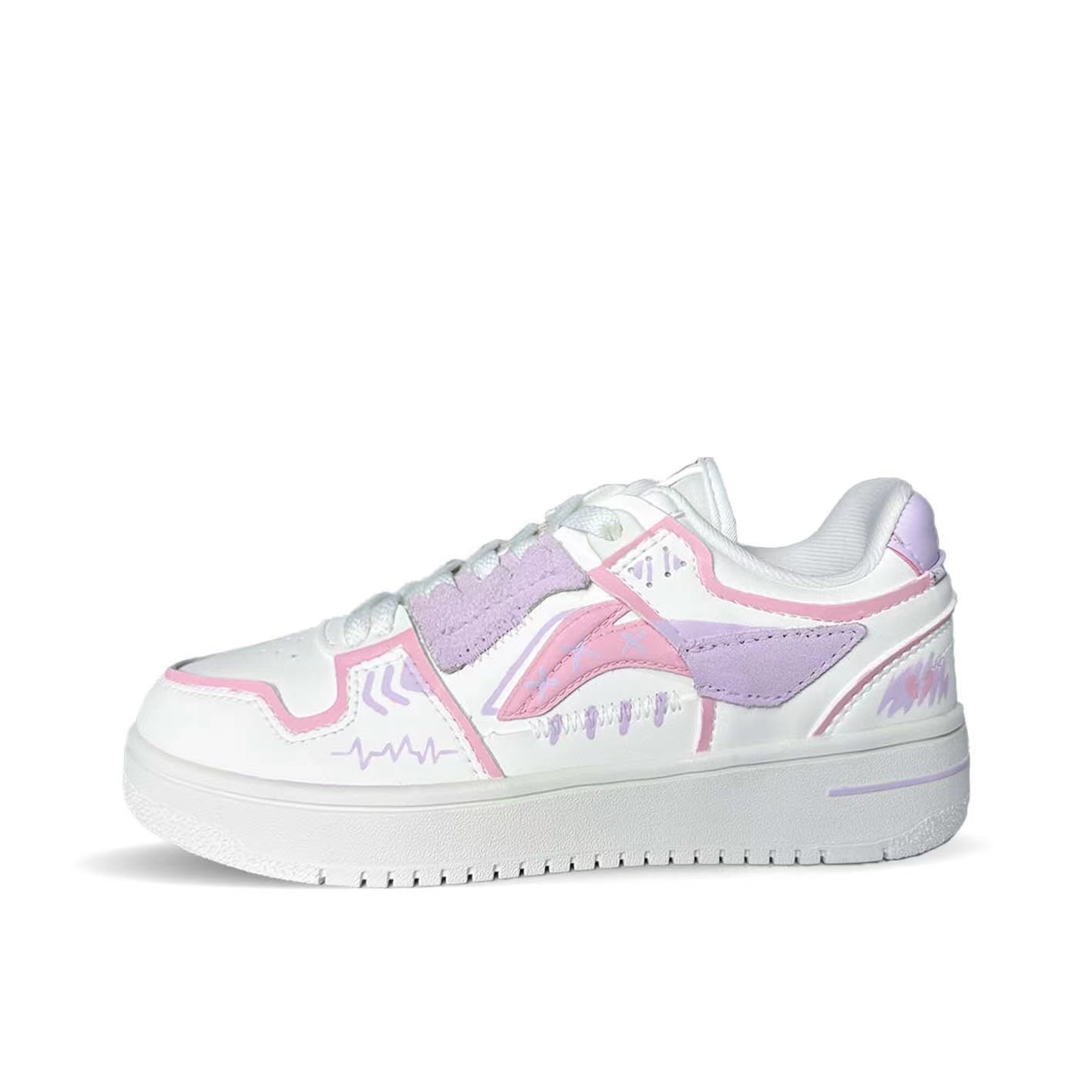 

Кроссовки LINING Tianji 2.0 Skateboarding Shoes Women's Low-top Pink Purple, розовый