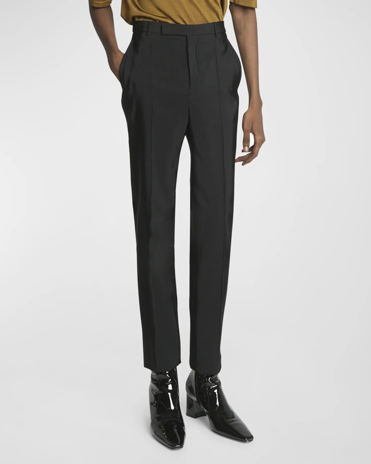 

Мужские узкие брюки с защипами на заказ Saint Laurent, цвет Nero