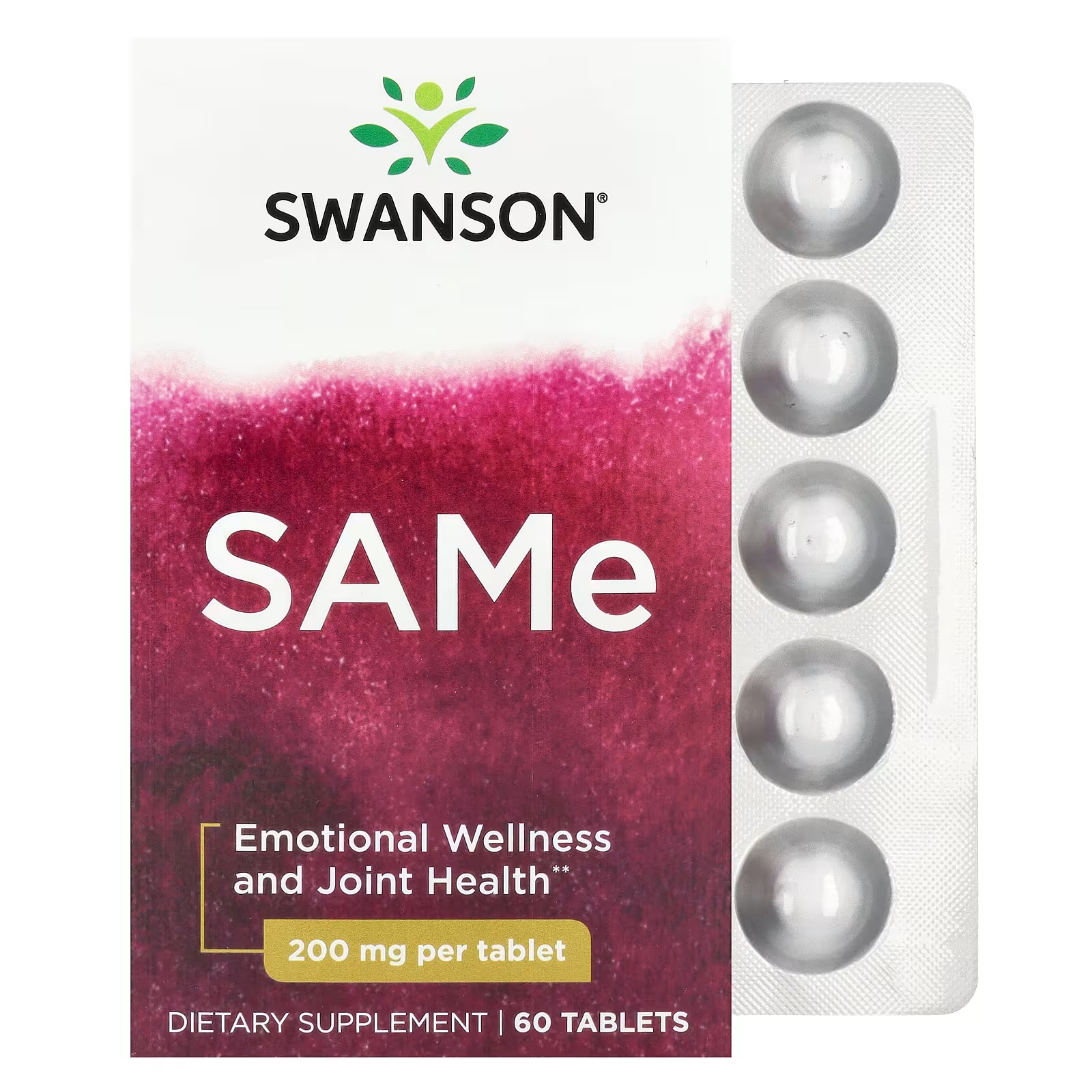Swanson SAMe 400 мг 60 таблеток (200 мг в 1 таблетке) swanson same высокая эффективность 400 мг 30 таблеток