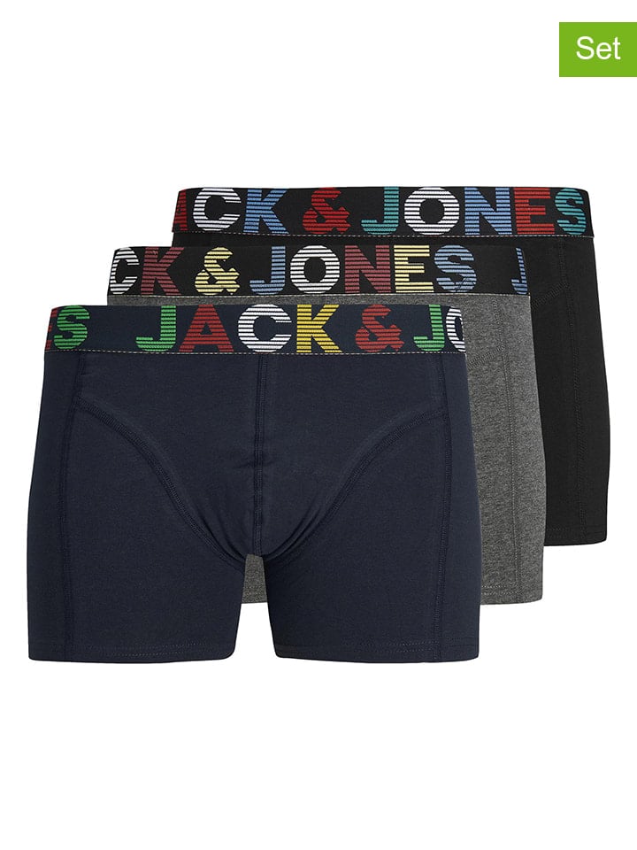 

Боксерские трусы Jack & Jones, цвет dunkelblau/hellgrau/schwarz