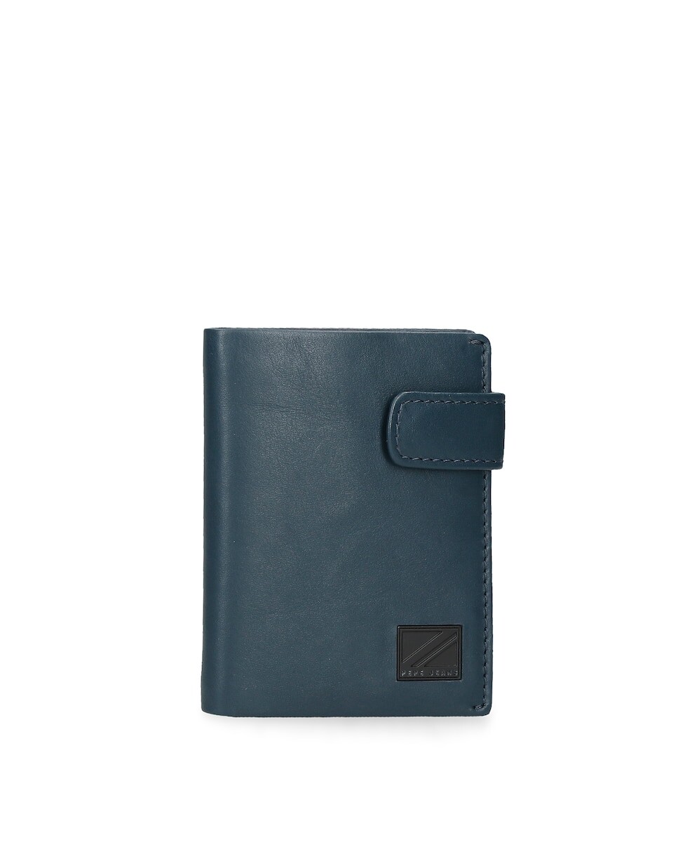 

Мужской кожаный кошелек Blue Chief с застежкой на кнопку Pepe Jeans, синий