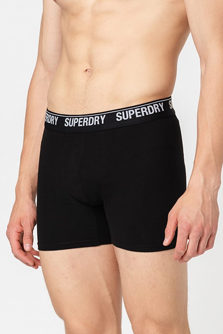 Боксеры с хлопком - 3 пары Superdry, черный