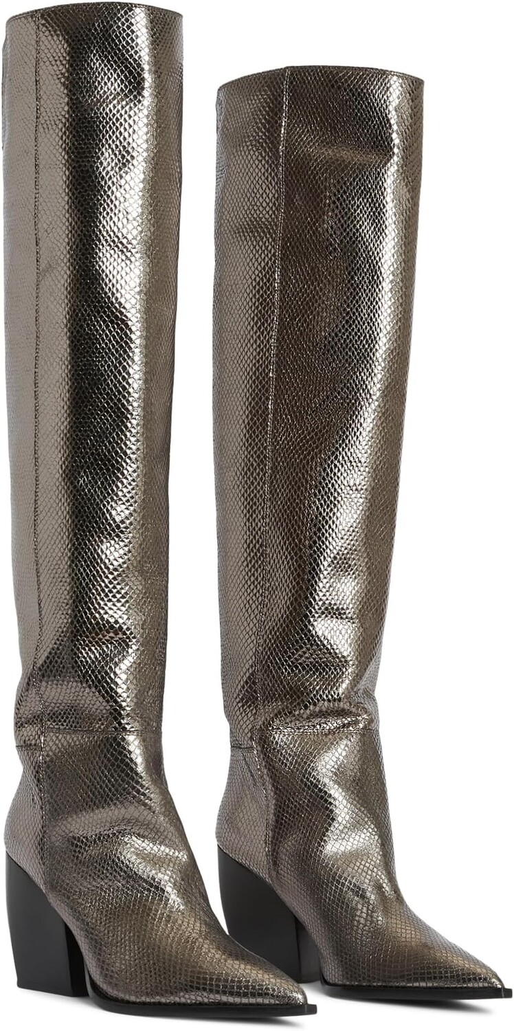 

Сапоги Reina Snake Boot AllSaints, цвет Gunmetal Grey
