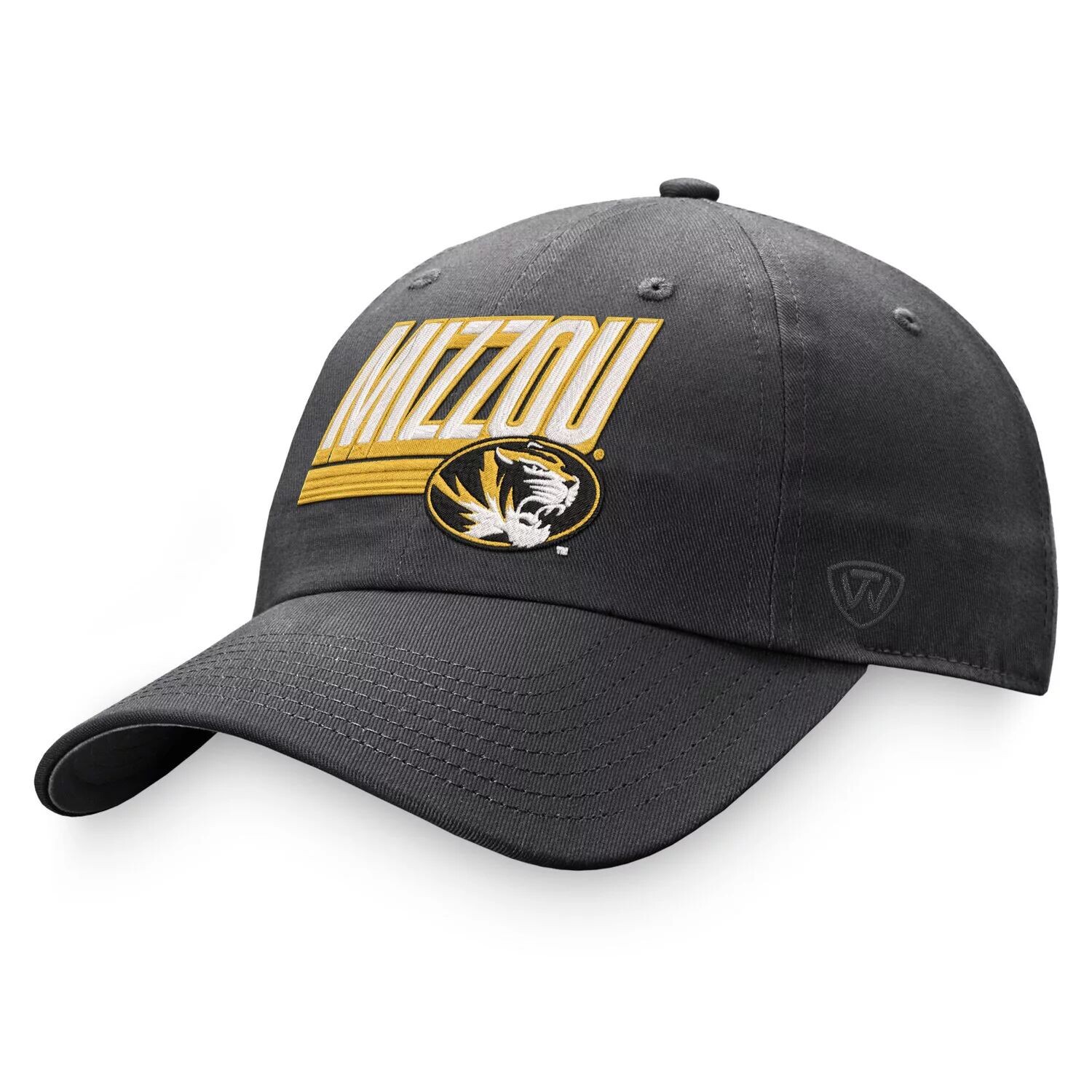 

Мужская темно-серая регулируемая шляпа Top of the World Missouri Tigers Slice