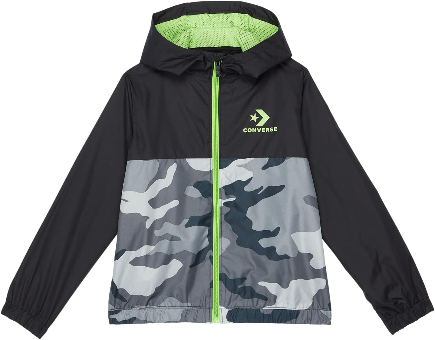 

Куртка Converse Camo Color-Block Wind Jacket, цвет Black/Gray