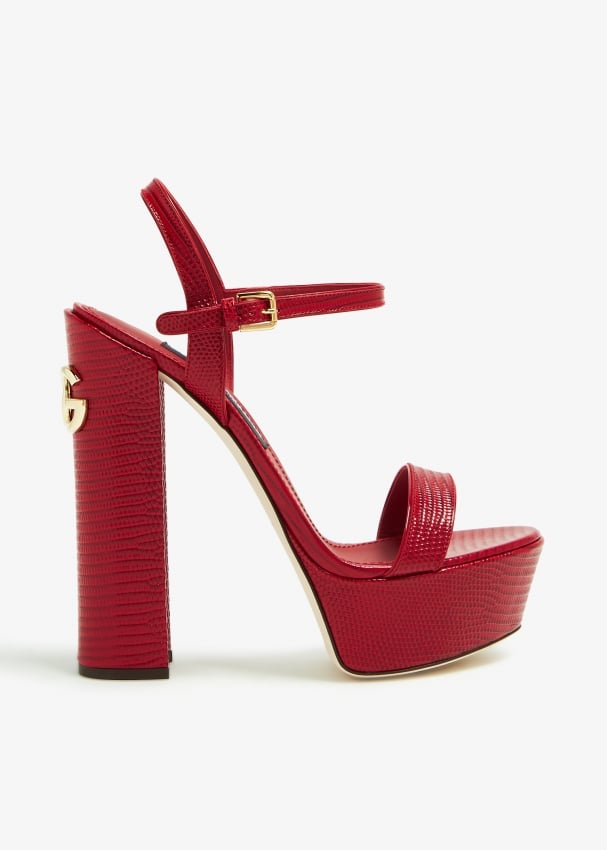 Сандалии Dolce&Gabbana Calfskin Platform, красный