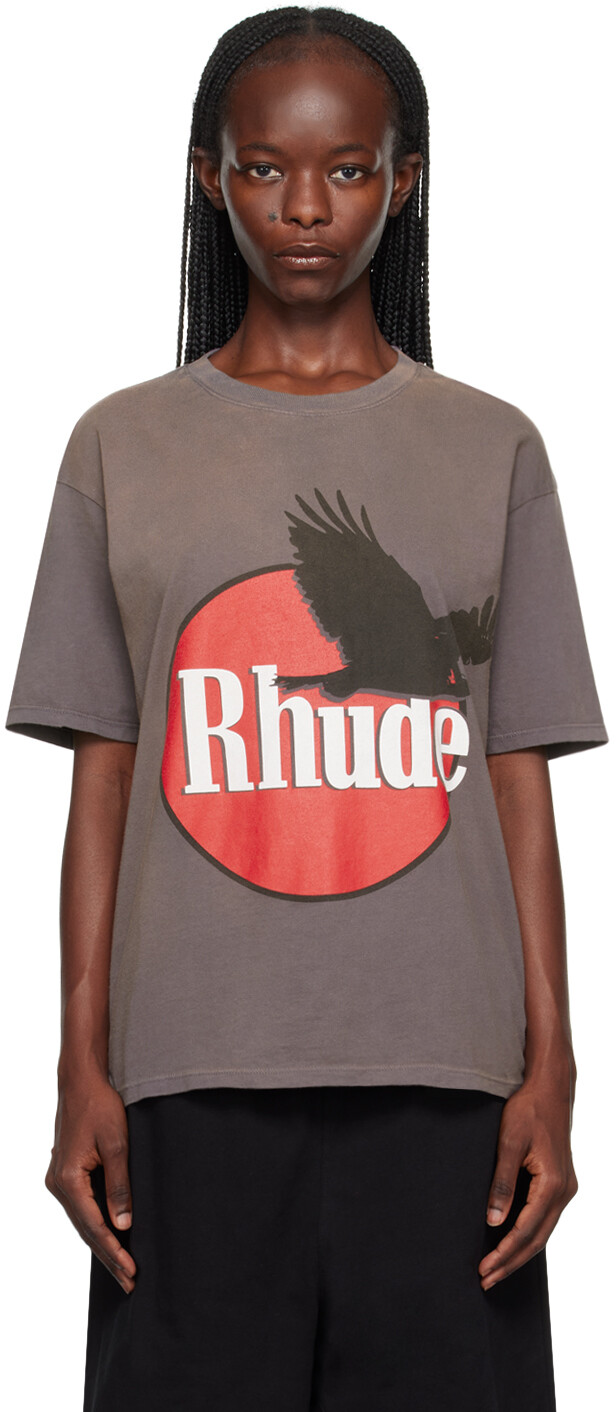 

Серая футболка с орлом Rhude, Серый