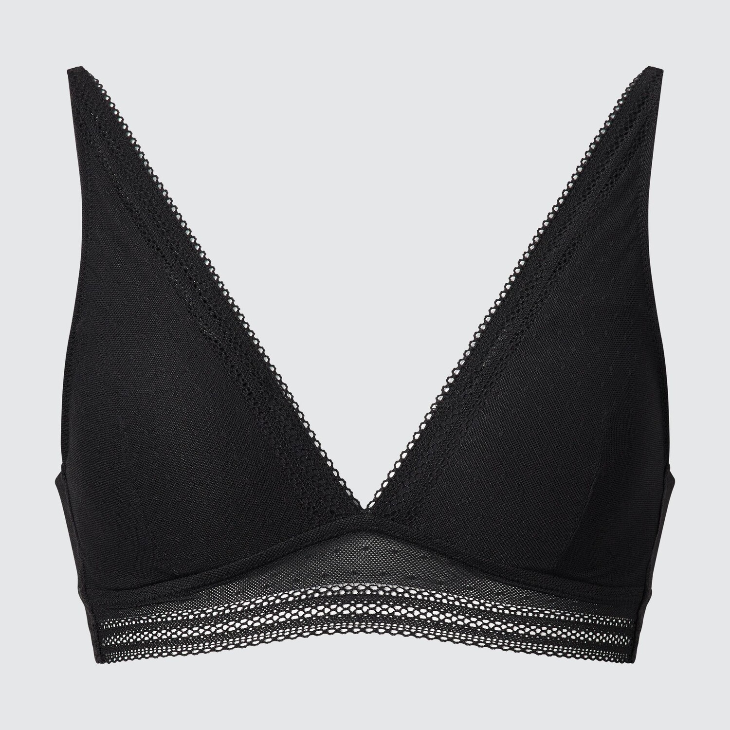 

Кружевной бюстгальтер без шнуровки Relax с глубоким вырезом Uniqlo, черный