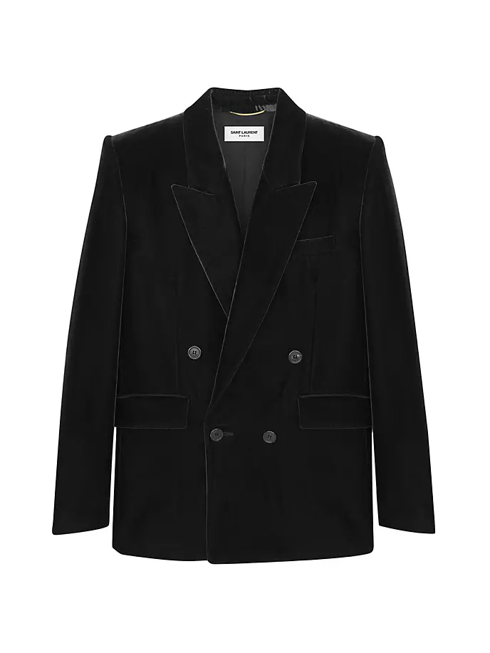 

Бархатный блейзер Saint Laurent, черный