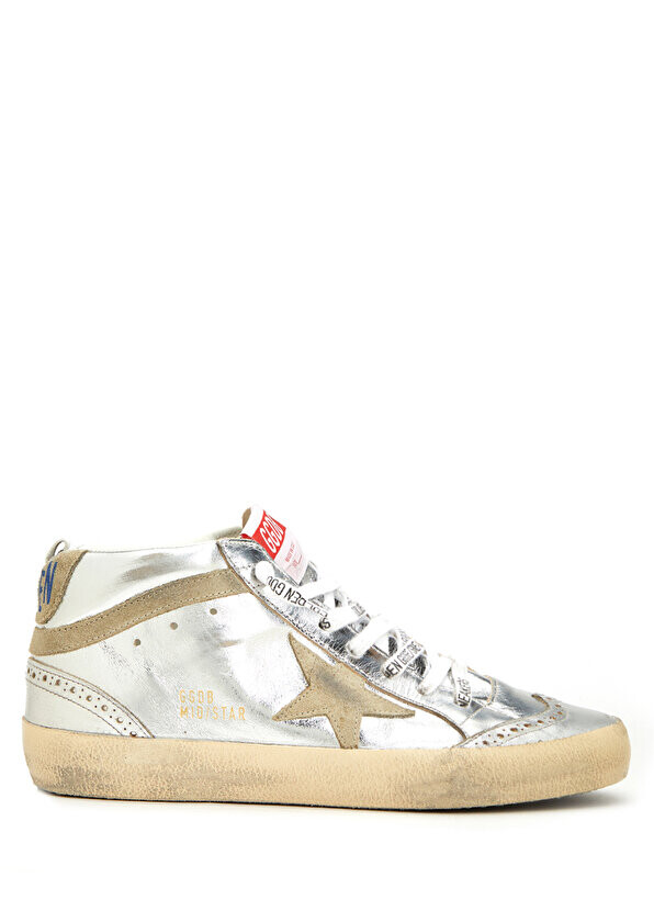 

Серебристо-бежевые женские кожаные кроссовки Golden Goose, Бежевый, Серебристо-бежевые женские кожаные кроссовки Golden Goose
