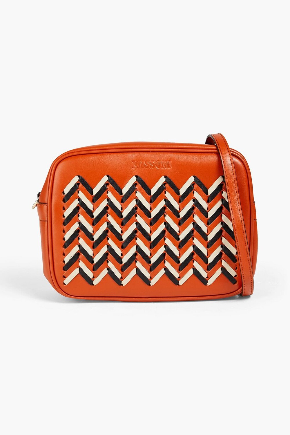 

Плетеная кожаная сумка через плечо MISSONI, загар