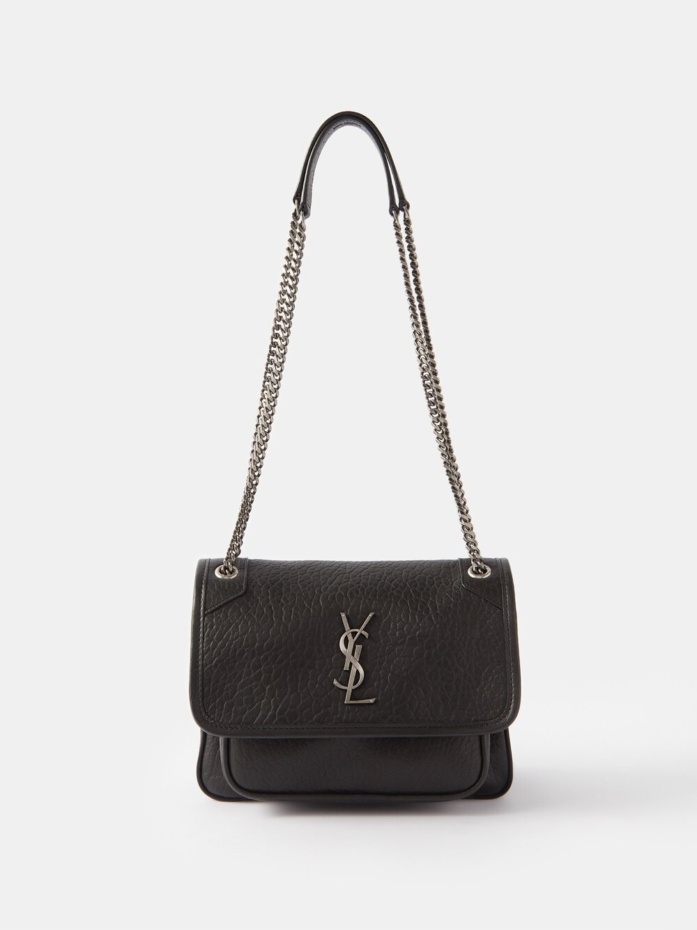 

Сумка на плечо niki из мятой кожи Saint Laurent, черный