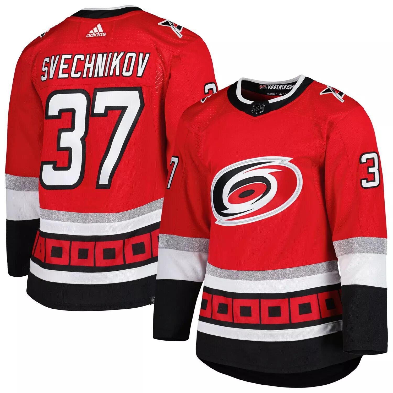 

Мужская футболка Red Carolina Hurricanes в честь 25-летия Андрея Свечникова Authentic Pro Primegreen Player adidas