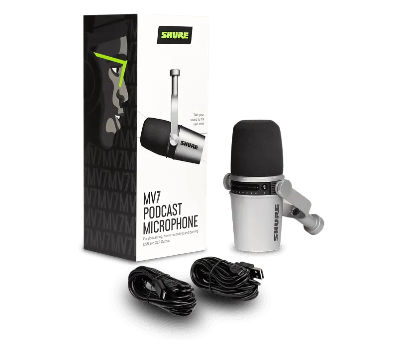 

Микрофон для подкастов Shure MV7 Dynamic USB Podcast Microphone