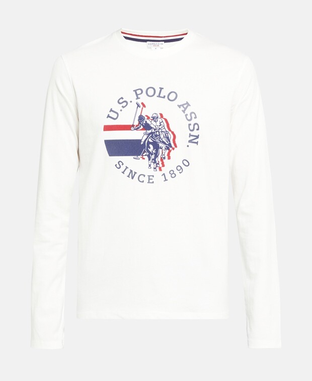 

Топ с длинными рукавами U.S. Polo Assn., цвет Wool White