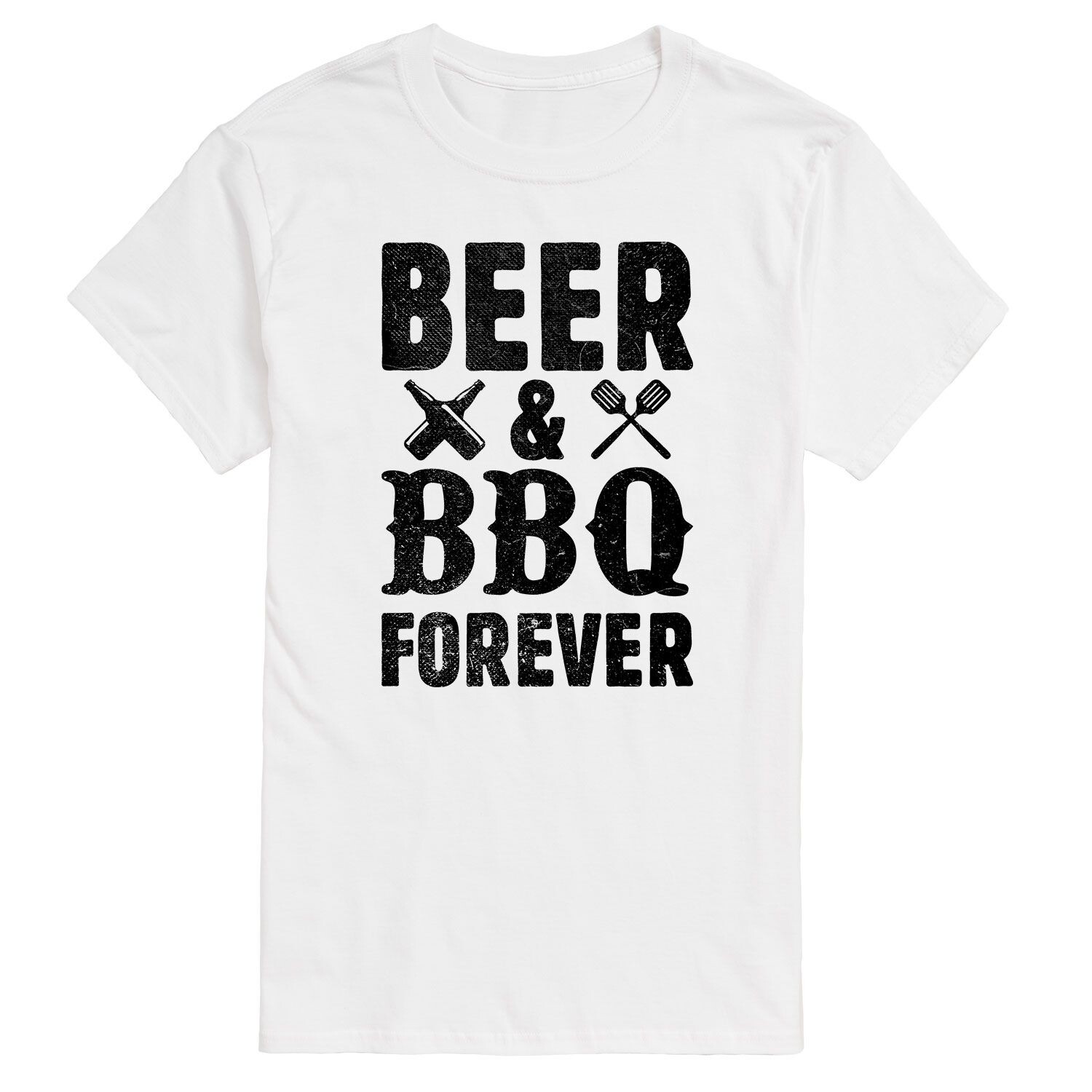 

Мужская футболка с рисунком Big & Tall Beer and BBQ Forever License, белый
