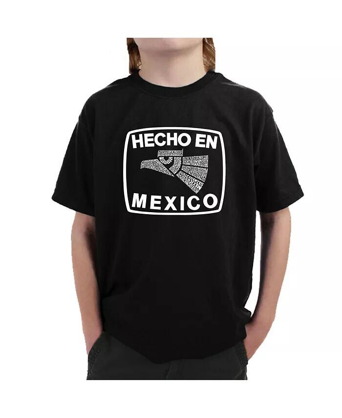 

Футболка с надписью Word Art для мальчиков - HECHO EN MEXICO La Pop Art, черный
