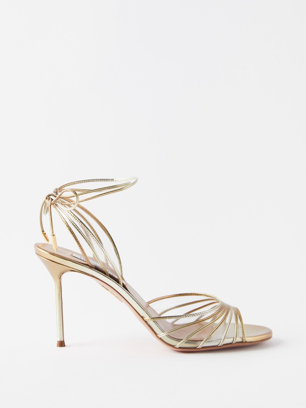 

Сандалии call me 85 из кожи и пвх Aquazzura, золото