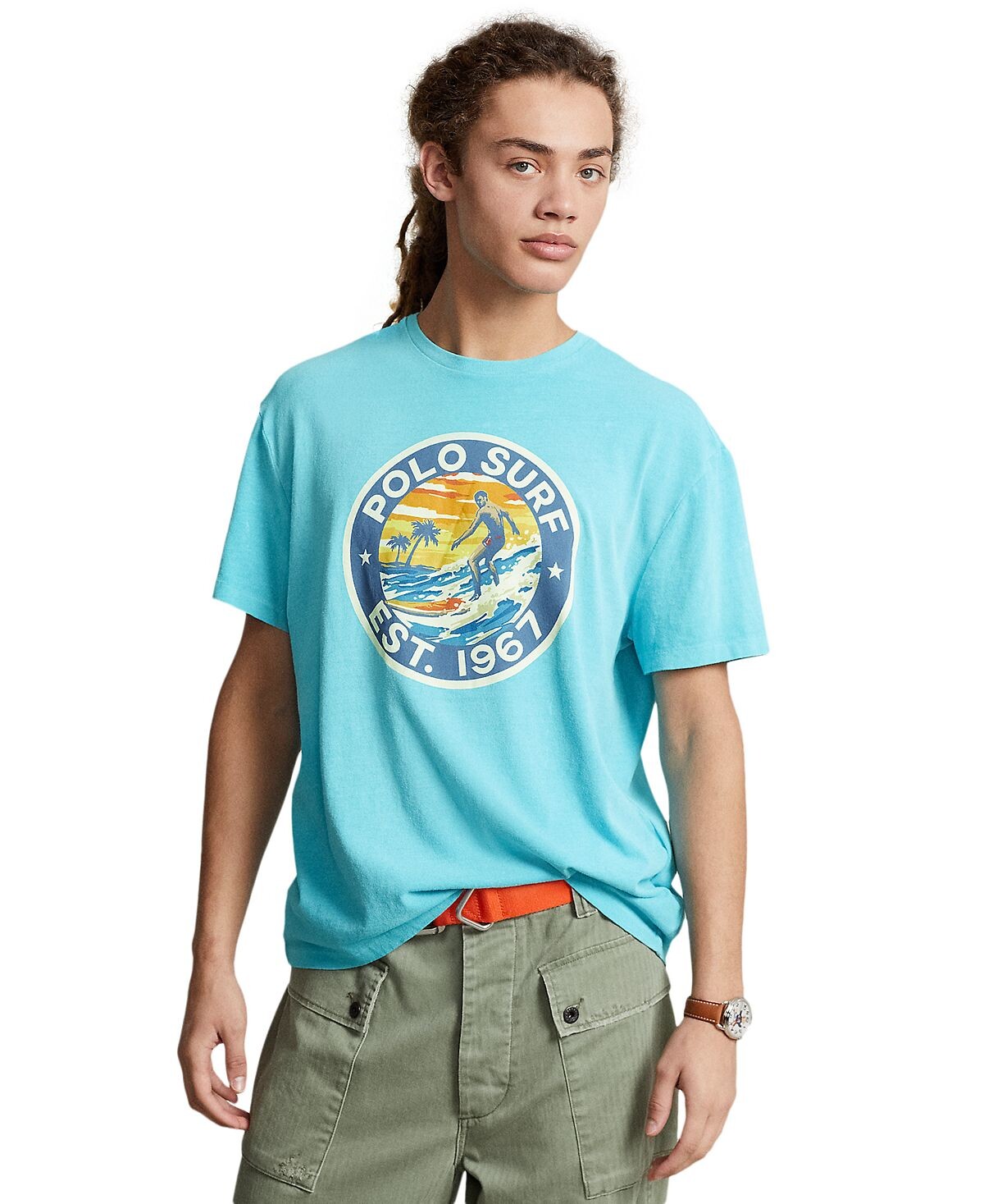 

Мужская трикотажная футболка классического кроя с рисунком Polo Ralph Lauren