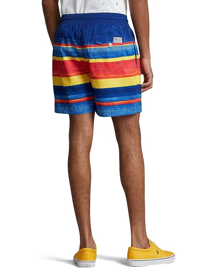 

Шорты Polo Ralph Lauren 5.75" Traveler Classic Swim Trunks, цвет Blue/Yellow Electric Stripe