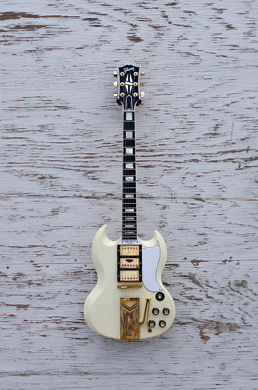 Электрогитара Gibson Custom Shop 60th Anniversary '61 Les Paul SG VOS Classic White w/ Sideways Vibrola