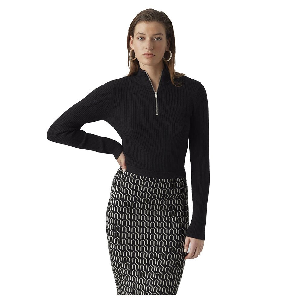 

Свитер Vero Moda Gold Rib Half Zip, черный