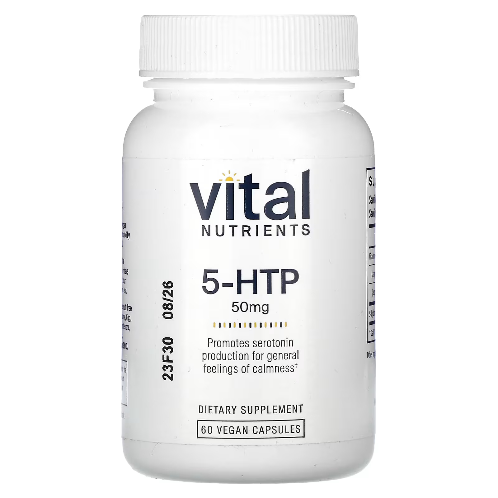 Пищевая добавка Vital Nutrients 5-HTP 50 мг, 60 веганских капсул vital nutrients ресвератрол 60 веганских капсул