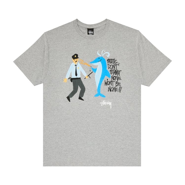 

Футболка Stussy Dolphin Static 'Grey Heather', серый