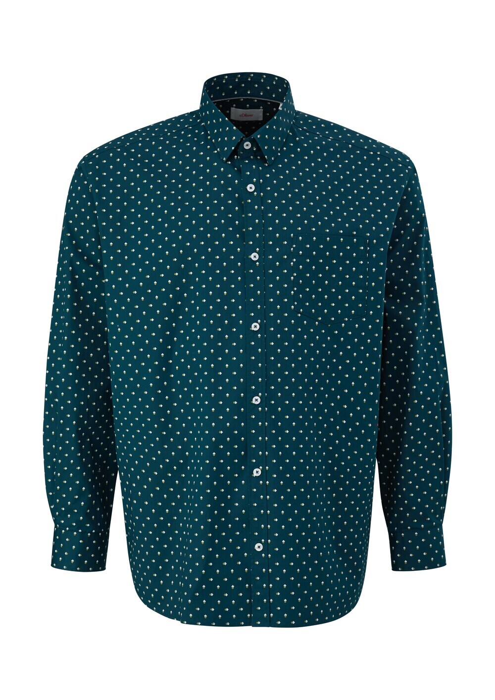 

Рубашка узкого кроя на пуговицах s.Oliver Men Big Sizes, синий