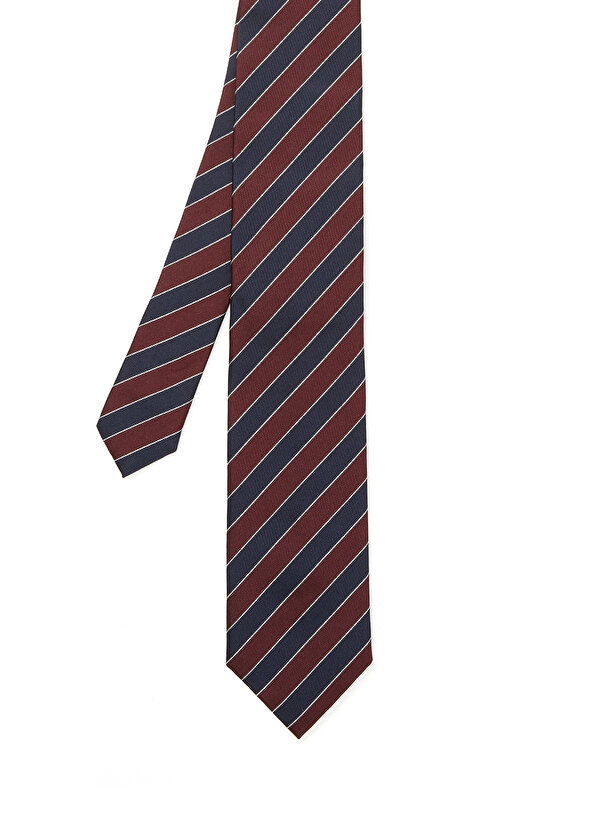 Коричневый шелковый галстук в косую полоску Zegna