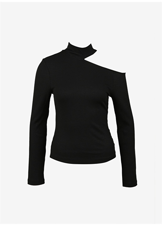 цена Однотонная черная женская блузка с полуводолазкой Black On Black