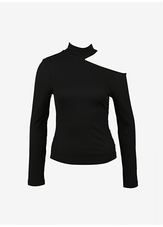 

Однотонная черная женская блузка с полуводолазкой Black On Black