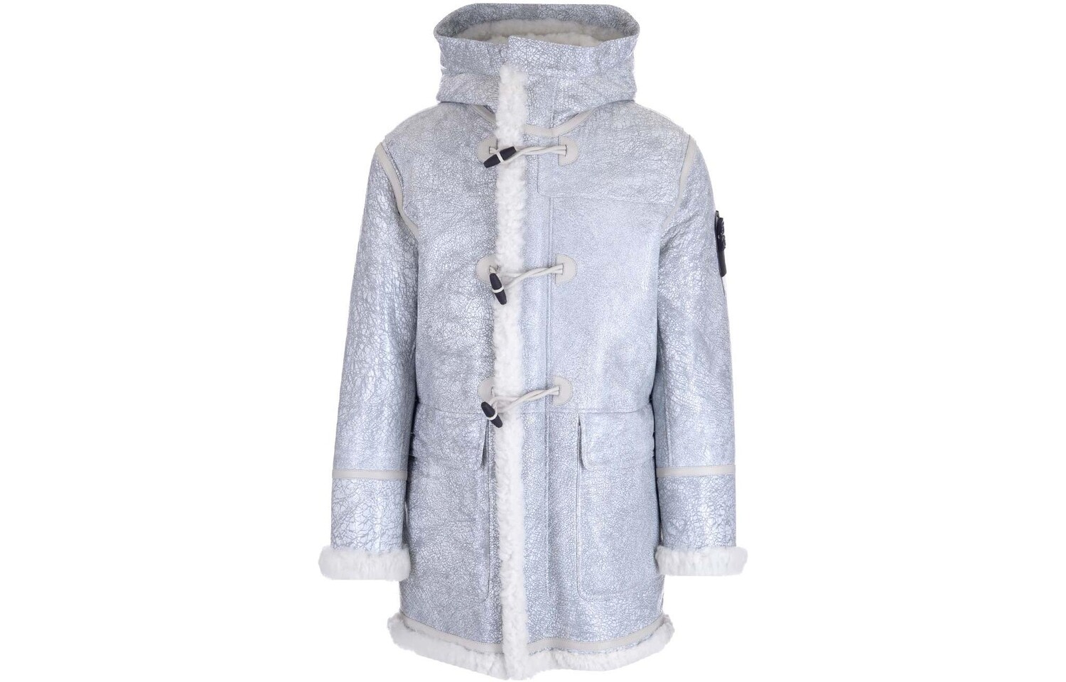 

Мужская кожаная куртка Stone Island, серебристый