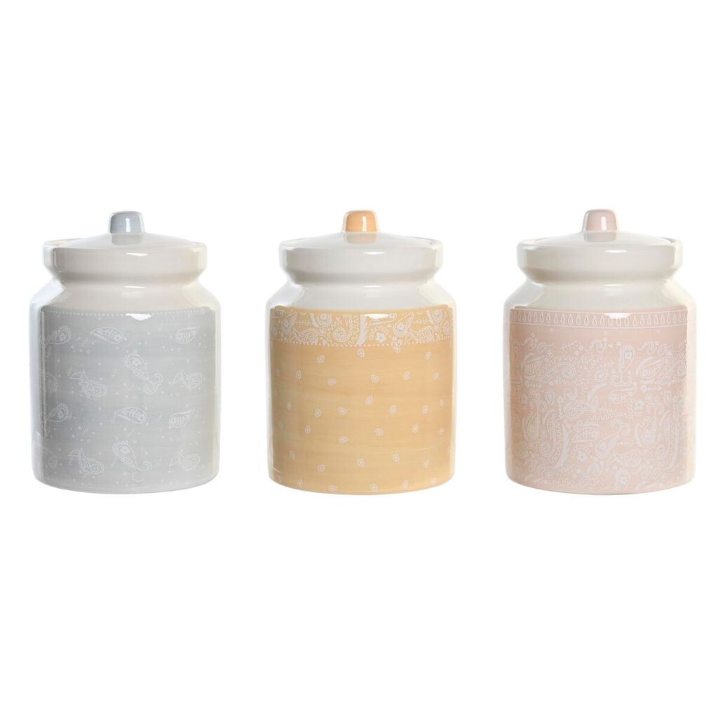 

Сосуд DKD Home Decor 12 x 12 x 16 см Синий Розовый Желтый Доломит Шебби Шик (3 шт.)