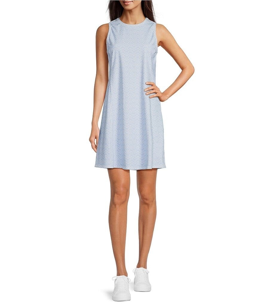 

Платье для выступлений Southern Tide Lyllee с геометрическим принтом, синий