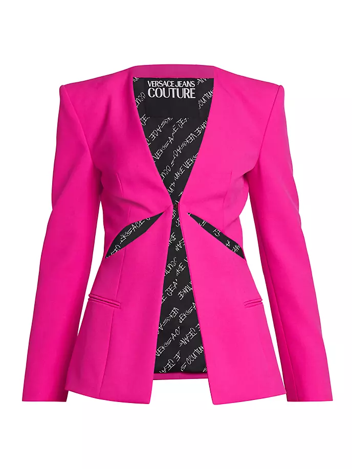 

Куртка с V-образным вырезом и вырезом Versace Jeans Couture, фуксия, Розовый