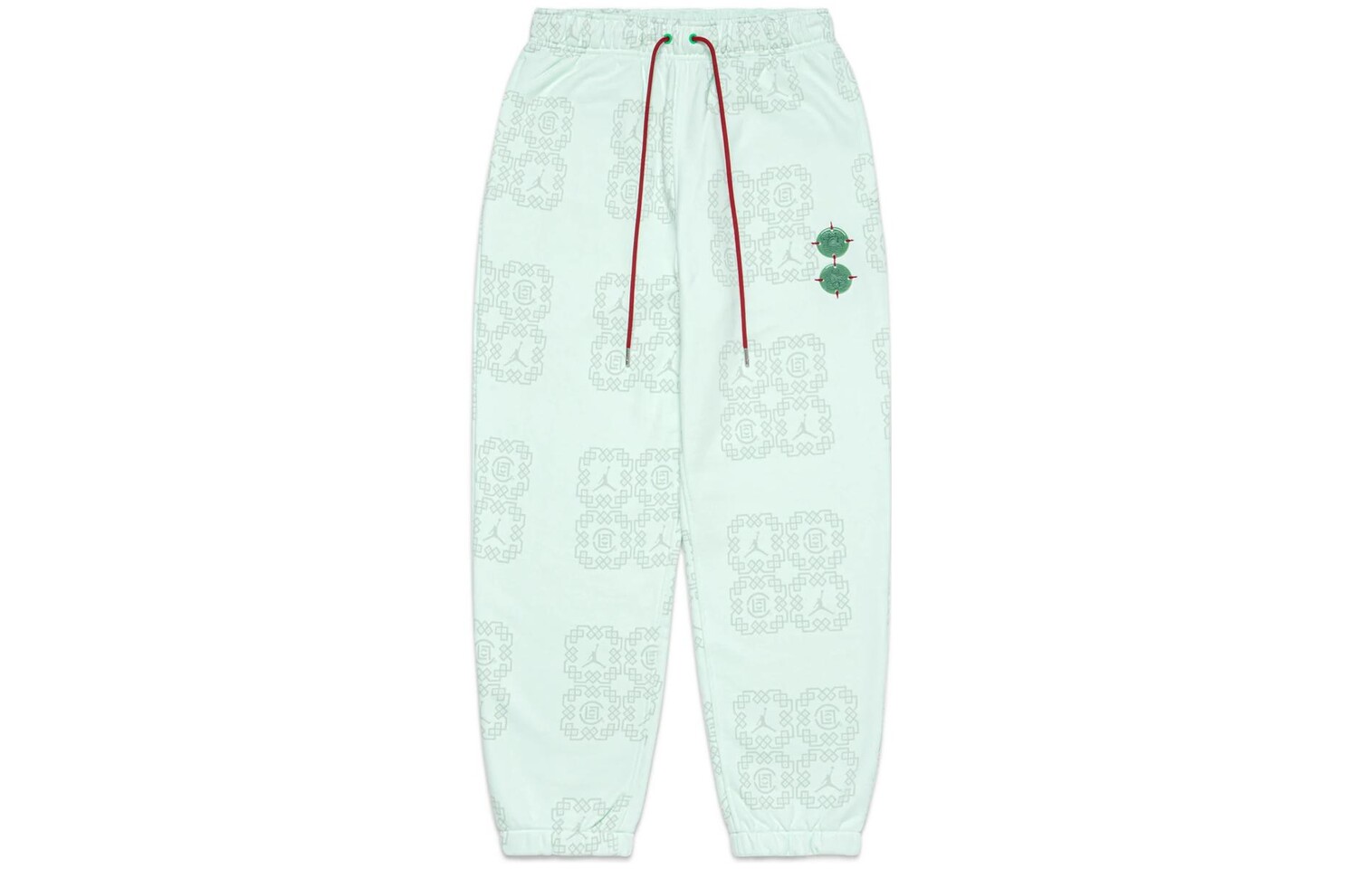 

Флисовые спортивные штаны Jordan x Clot Jade Bare Green